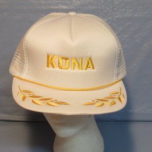 Vintage Kona Hawaii Baseball Trucker Hat Cap Unused Gold Embroidery